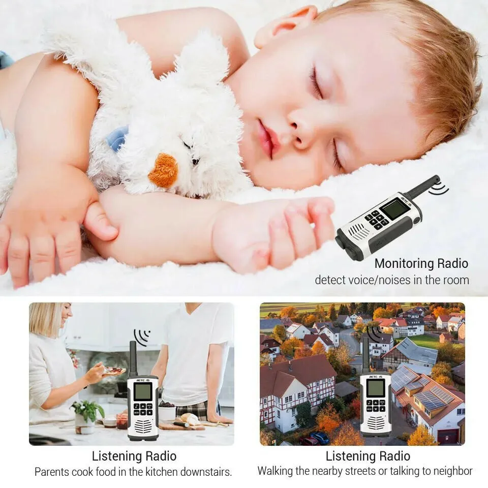 Retevis Walkie Talkie 2 pcs USB Charge LED Flashlight Room Monitor Two-way Radio Receiver RT45 PMR446 for Motorola Walkie-Talkie