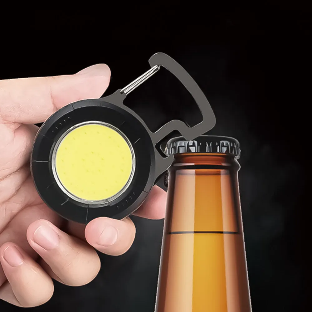 Round Mini LED Flashlight Portable USB Rechargeable Work Light 500 Lumens Bright Keychain Light Small Pocket Flashlights