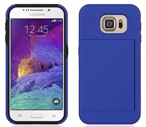 Samsung Galaxy S6 Hybrid Armor Case w/ Card Slot for Galaxy S6 - Blue
