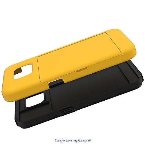 Samsung Galaxy S6 Hybrid Armor Case w/ Card Slot for Galaxy S6 - Blue