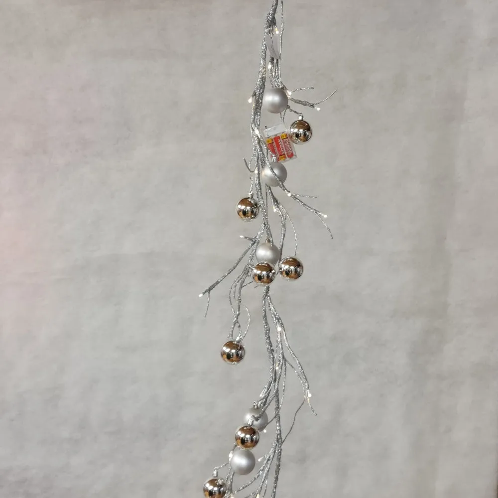 Silver bauble garland