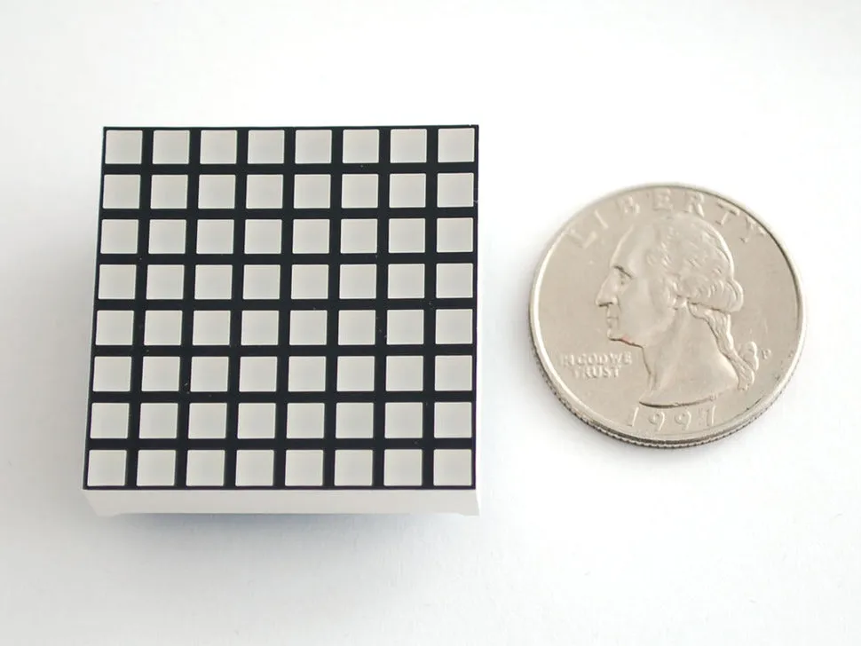 Small 1.2" 8x8 Bi-Color (Red/Green) Square LED Matrix