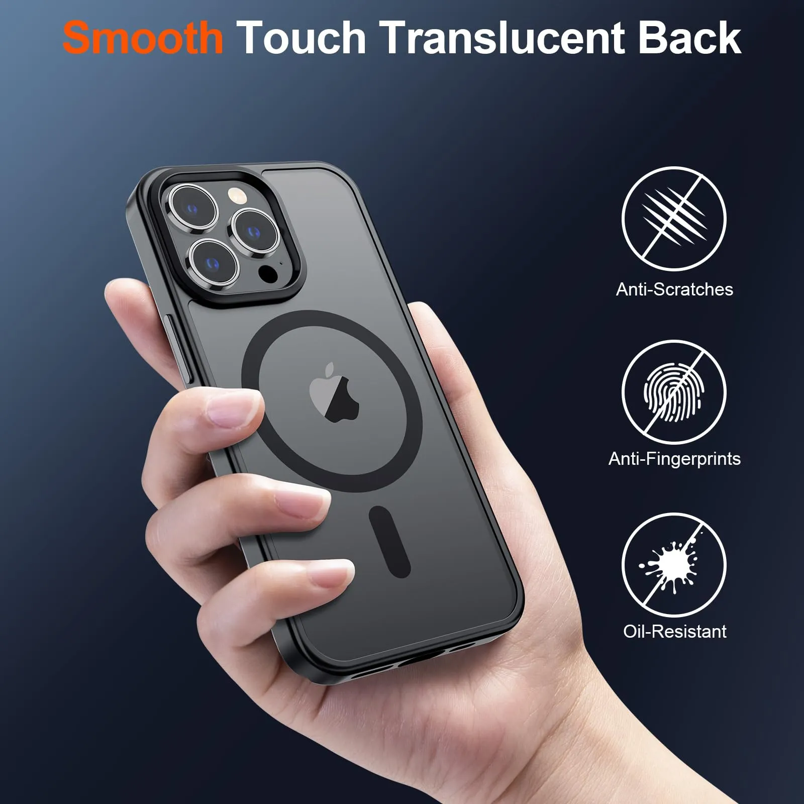 SUPFINE Magnetic for iPhone 12 Pro Max Case [Compatible with MagSafe] [10 FT Military Grade Drop Protection] Slim Translucent Matte Shockproof with Anti-Fingerprint Phone Case,Matte Black