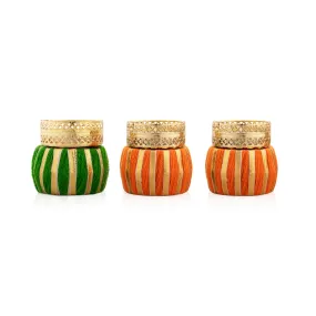 T Light Candle Set - 2 x 1.5 Inches | 3 Pcs/ Damru Design Tea Light Candles/ Tea Light Lamp for Home/ 75 Gms