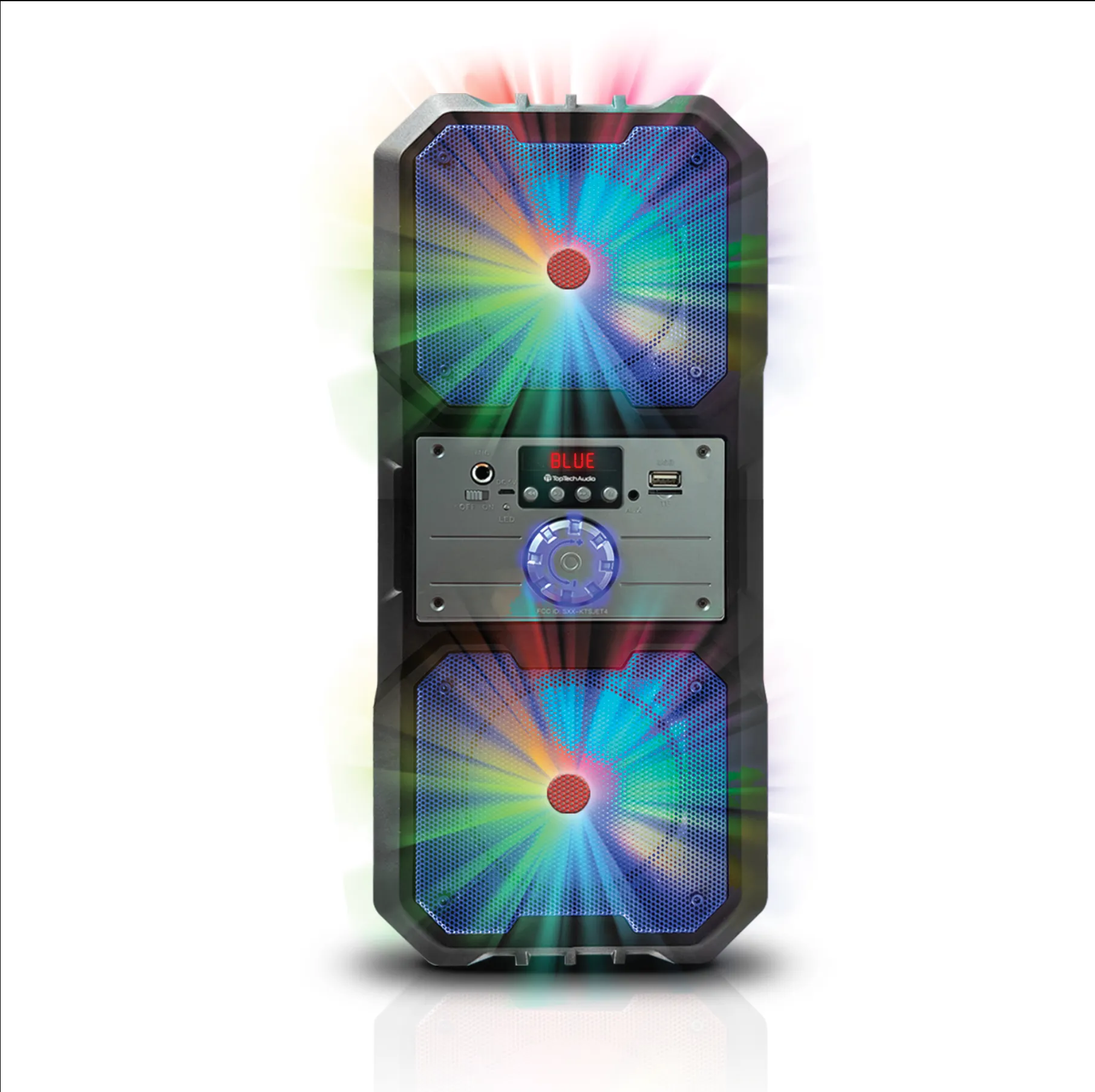 TOPTECH SPIKE-4, Dual 4" Bluetooth Speaker with Disco Lights & 800W Power