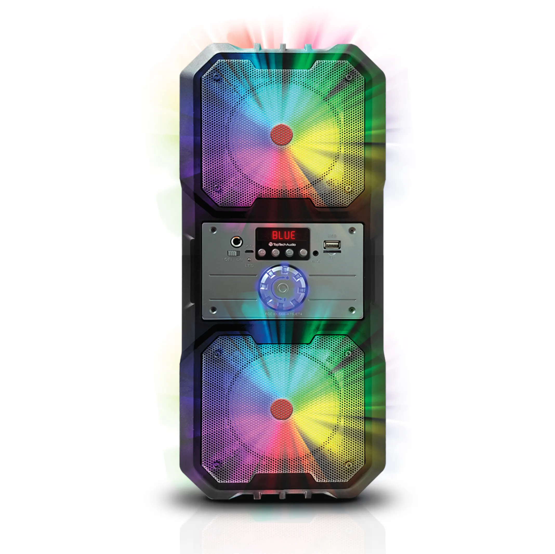 TOPTECH SPIKE-4, Dual 4" Bluetooth Speaker with Disco Lights & 800W Power