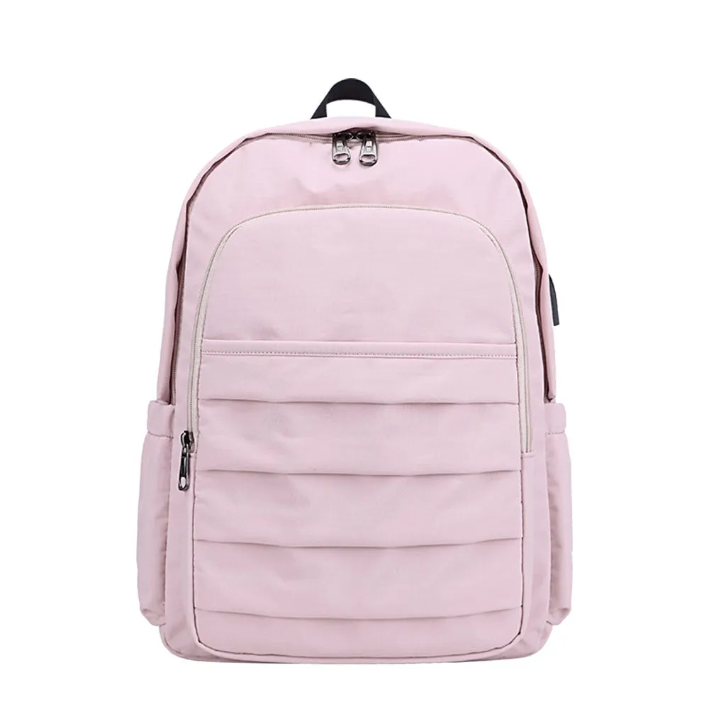 USB Backpack for School Teen Girls Waterproof Schoolbag Travel Bag with Laptop Compartment for College