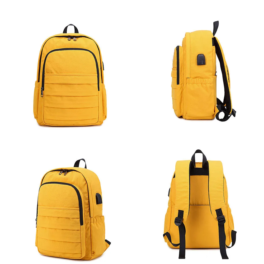USB Backpack for School Teen Girls Waterproof Schoolbag Travel Bag with Laptop Compartment for College