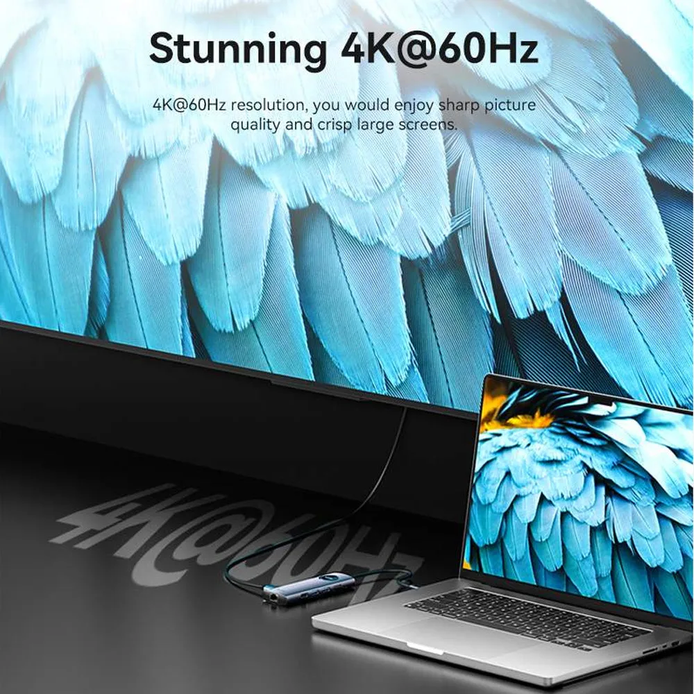 Vention 9-in-1 USB 3.0 Multi-Interface MST Docking Station with 5Gbps USB Hub, 4K@60Hz HDMI Video, SD / TF Card Reader, 1000Mbps RJ45 Ethernet, and 100W PD Charging Ports for Desktop Computer Laptop Smart TV Display Monitor Network Device