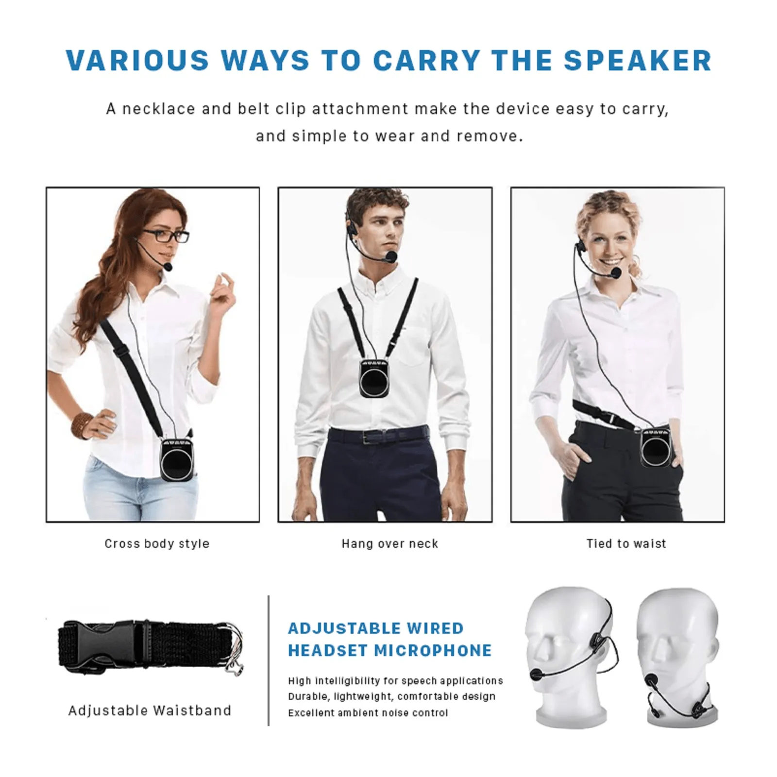 WinBridge WB001 Portable Voice Amplifier Rechargeable Ultralight For Teachers