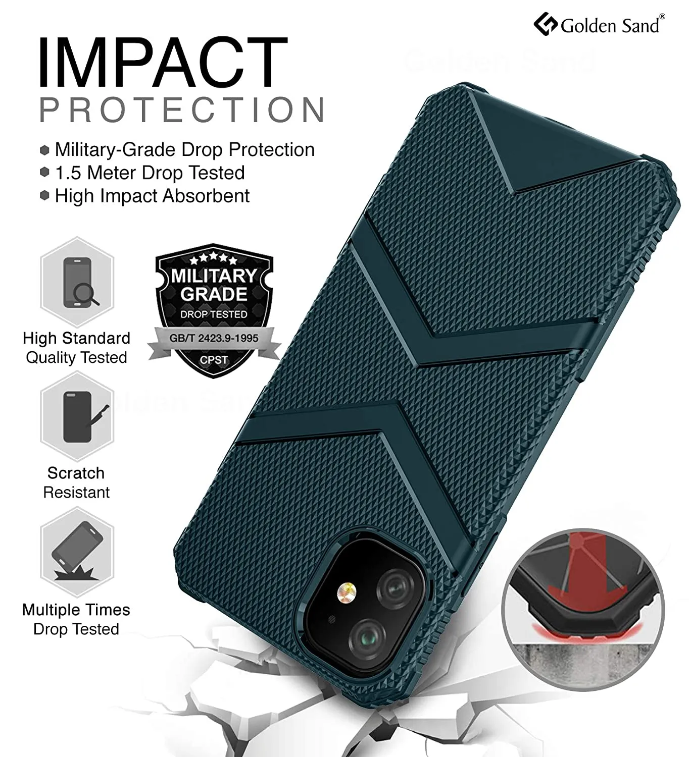 X-Armor Military Series Shock Proof Back Cover for Apple iPhone 11 6.1 inch, Green