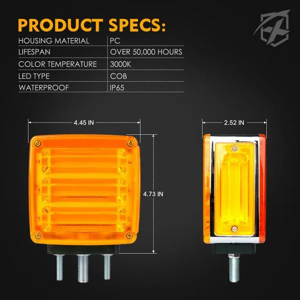 Xprite Truck Fender Pedestal Marker Lights (Dual Face) Pillar Series LED - TS-TRUCK-G1