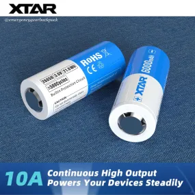 XTAR 26650 6000mAh 3.6V 10A Big Button Top  Li-ion Rechargeable Battery