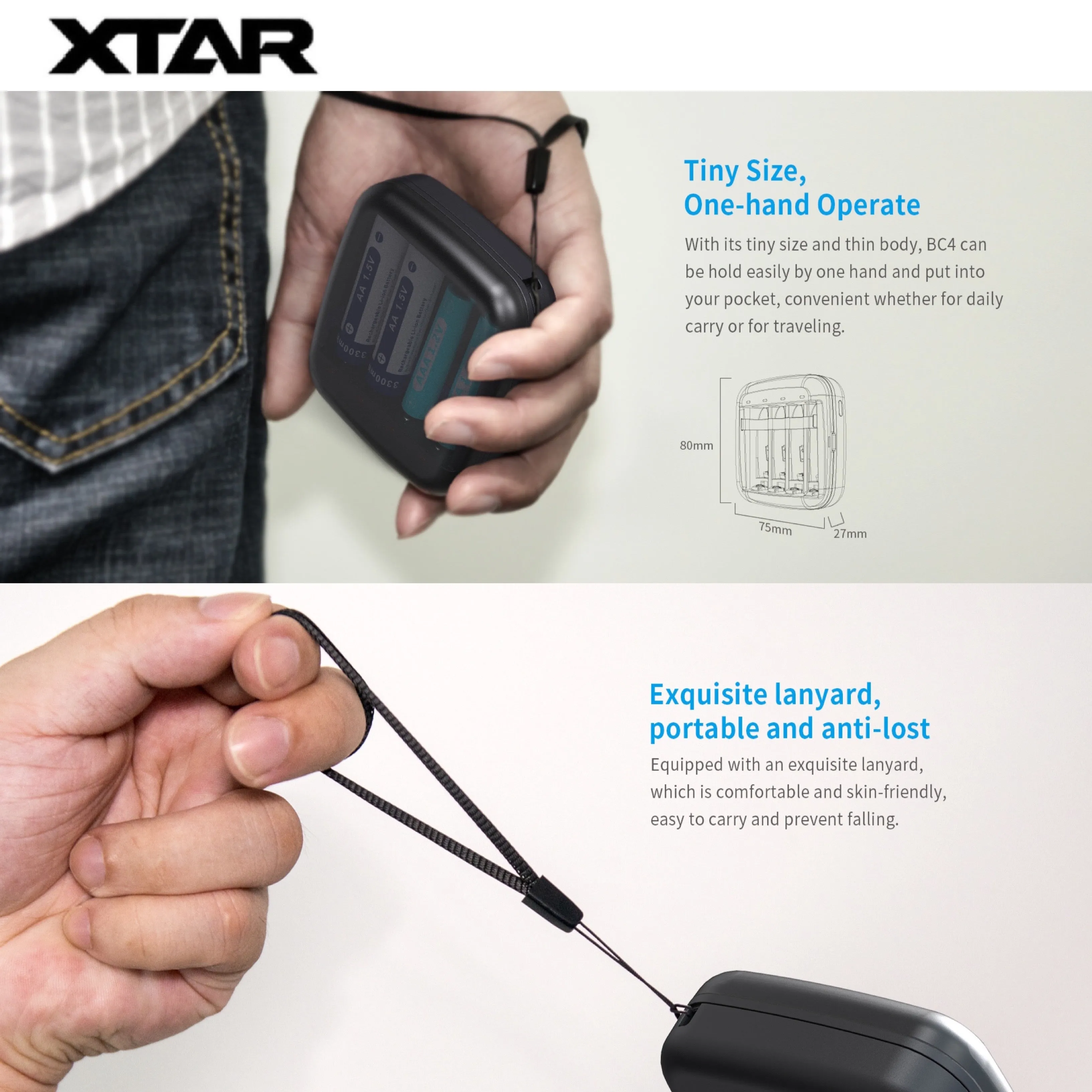 XTAR BC4 1.5V&1.2V Battery Charger