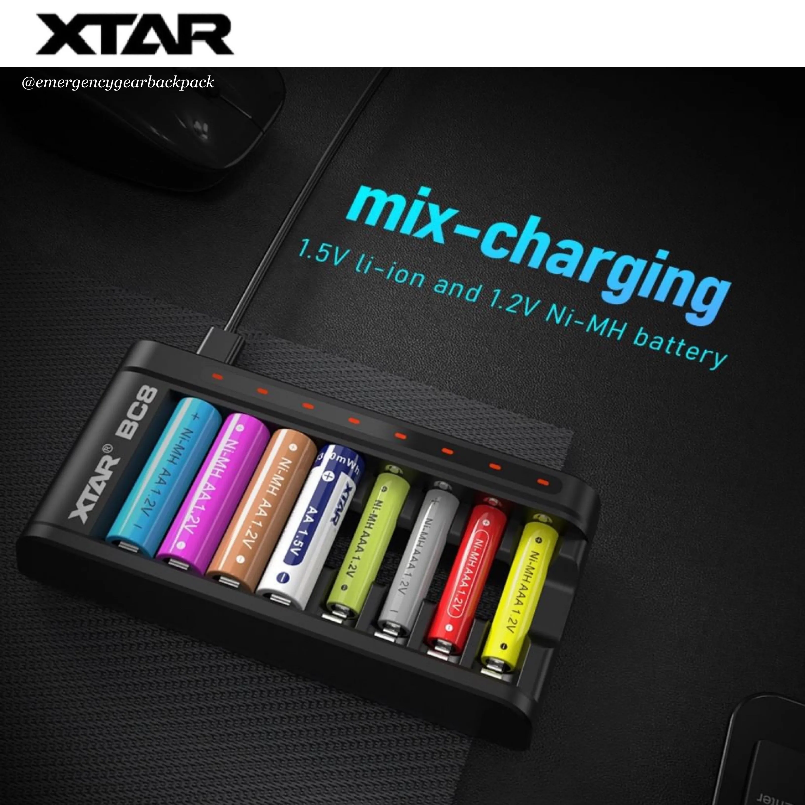 XTAR BC8/L8 1.5V&1.2V Battery Charger