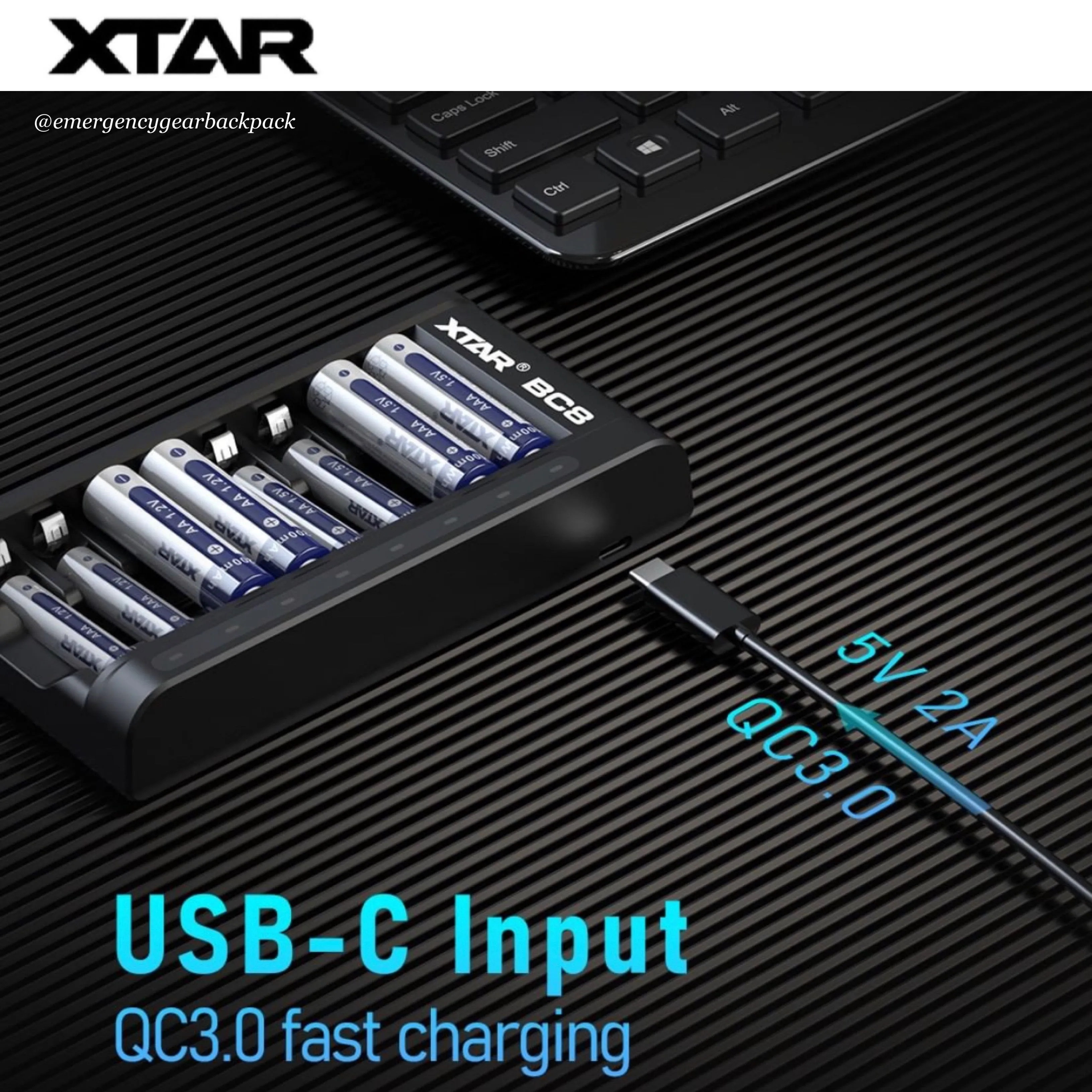 XTAR BC8/L8 1.5V&1.2V Battery Charger
