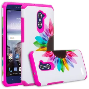 ZTE ZMAX Pro Case, ZTE Blade X Max, ZTE Carry, Slim Hybrid Dual Layer Armor[Shock Absorbent] Case for ZMAX Pro - Vivid Sunflower
