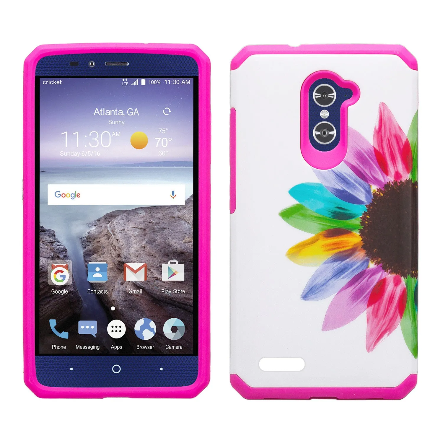 ZTE ZMAX Pro Case, ZTE Blade X Max, ZTE Carry, Slim Hybrid Dual Layer Armor[Shock Absorbent] Case for ZMAX Pro - Vivid Sunflower