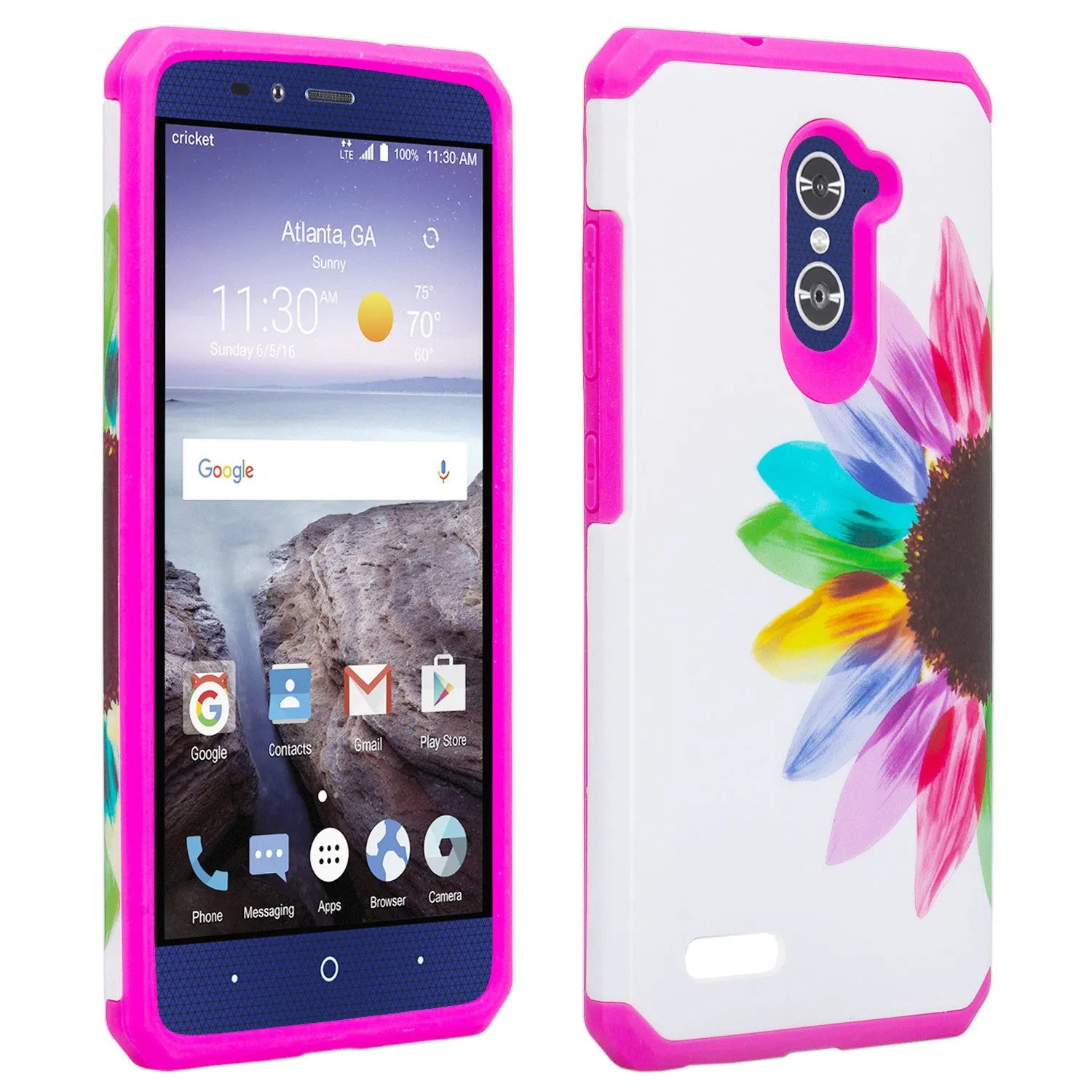 ZTE ZMAX Pro Case, ZTE Blade X Max, ZTE Carry, Slim Hybrid Dual Layer Armor[Shock Absorbent] Case for ZMAX Pro - Vivid Sunflower
